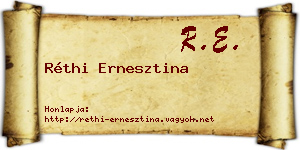 Réthi Ernesztina névjegykártya